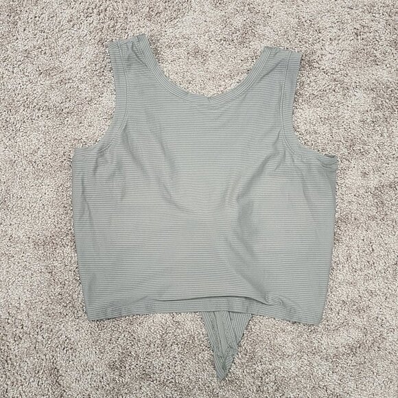 Calia Crop Wrap & Tie Tank Dark Grey Large - Picture 4 of 7